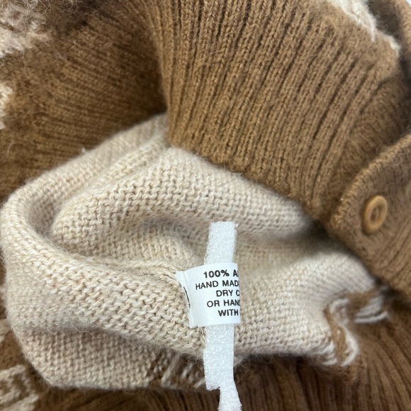 THE ALPACA CONNECTION LG/XL 100% ALPACA CARDIGAN,NORDIC PATTERN HANDMADE IN PERU - Picture 7 of 11